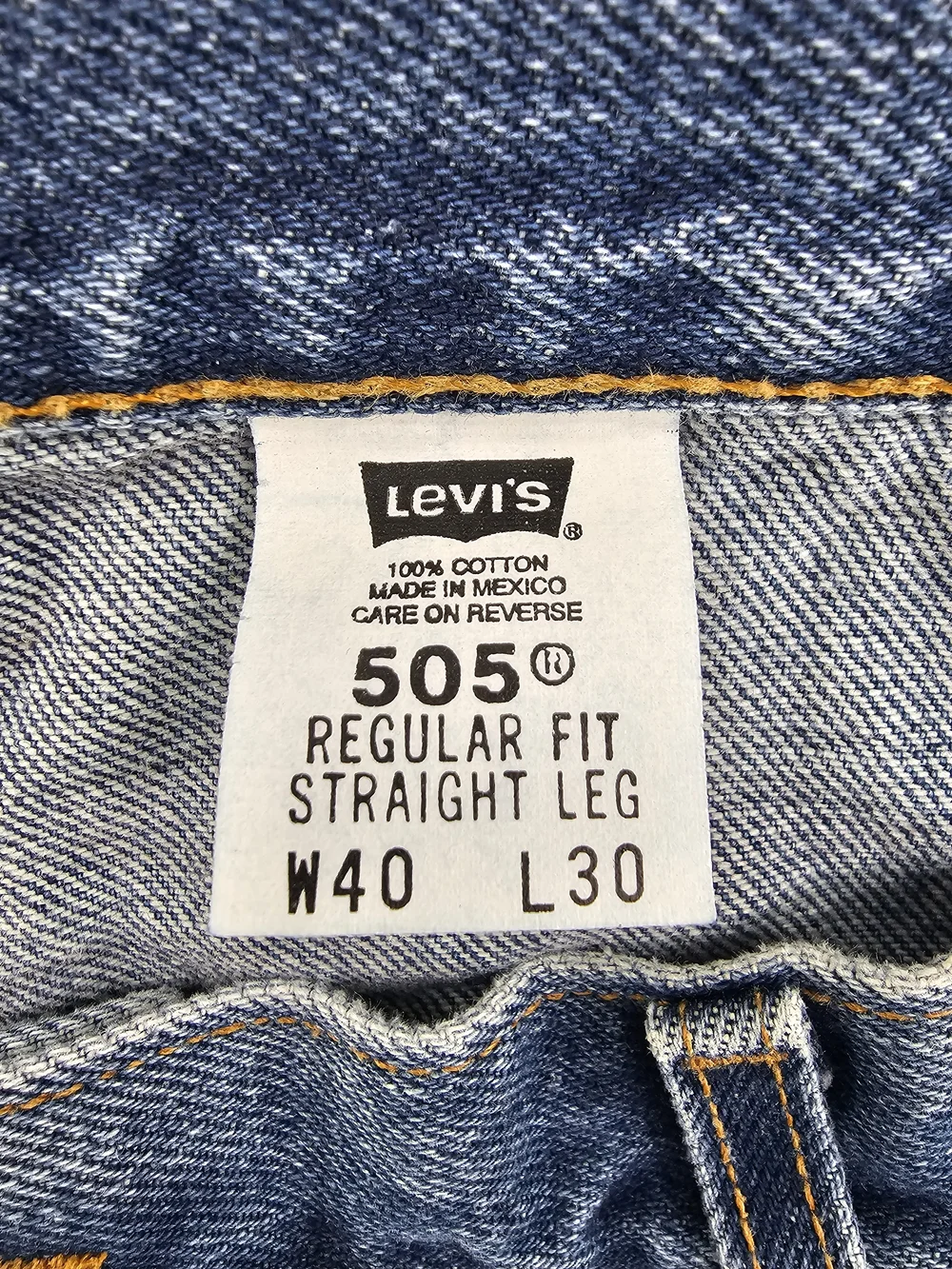 VINTAGE Y2K Levi's 505 Regular Fit Straight‎ Leg Men's 40x30 Med Wash Jeans 90s